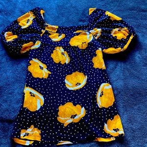 Anthropologie Floral Puff Sleeve Top Size S